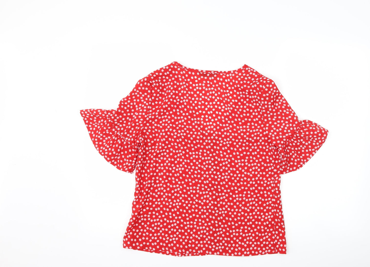 SheIn Womens Red Floral  Basic Blouse Size XS