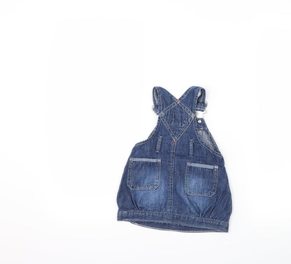 Gap Girls Blue  Denim Pinafore/Dungaree Dress  Size 3-6 Months