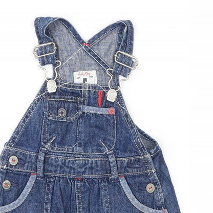 Gap Girls Blue  Denim Pinafore/Dungaree Dress  Size 3-6 Months