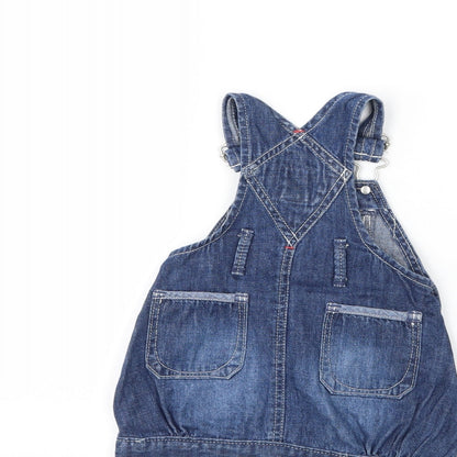 Gap Girls Blue  Denim Pinafore/Dungaree Dress  Size 3-6 Months