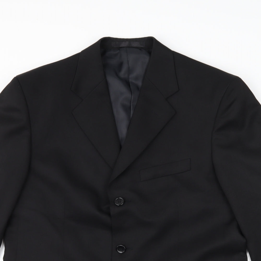 Mens UK Size 38 zantos Regular Black Suit Jacket