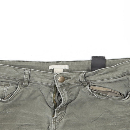 H&M Womens Grey  Denim Hot Pants Shorts Size 8
