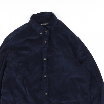 Avenue Mens Blue    Button-Up Size M