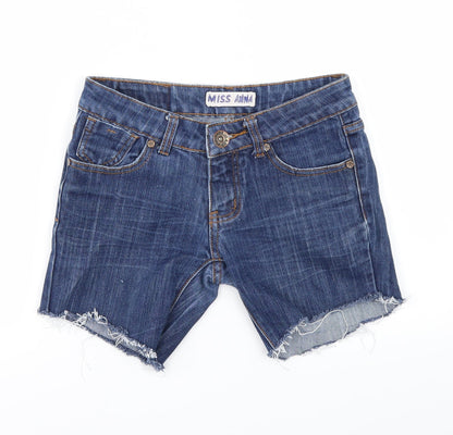 Miss Anna Womens Blue   Cut-Off Shorts Size 8