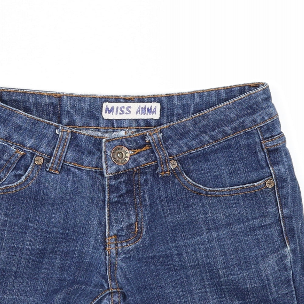 Miss Anna Womens Blue   Cut-Off Shorts Size 8
