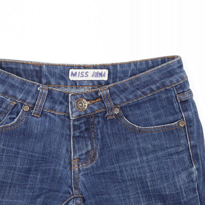 Miss Anna Womens Blue   Cut-Off Shorts Size 8