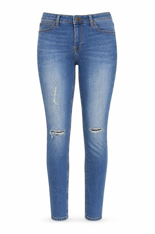 Womens UK Size S Lee Regular Fit Skinny Blue Jeans
