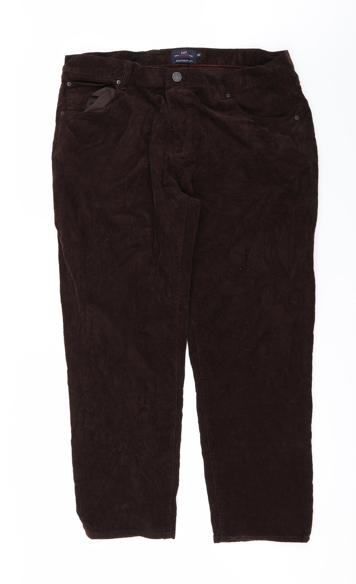 Womens UK Size 40 Easy Slim Fit Straight Brown Jeans
