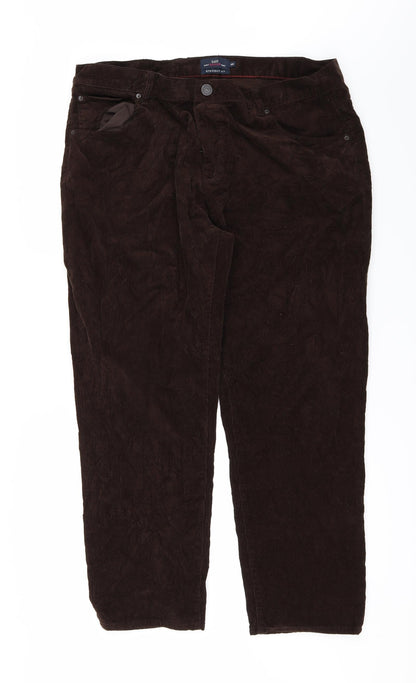 Womens UK Size 40 Easy Slim Fit Straight Brown Jeans
