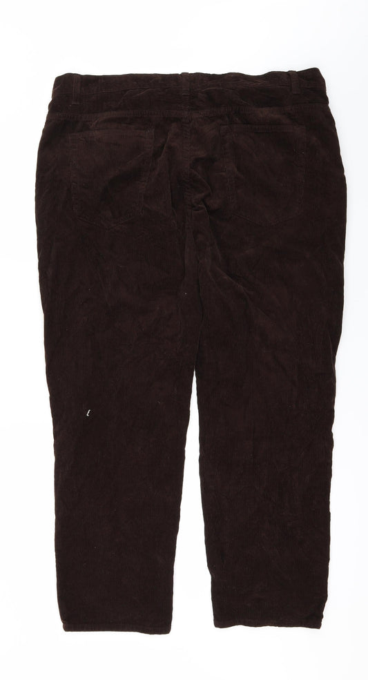 Womens UK Size 40 Easy Slim Fit Straight Brown Jeans