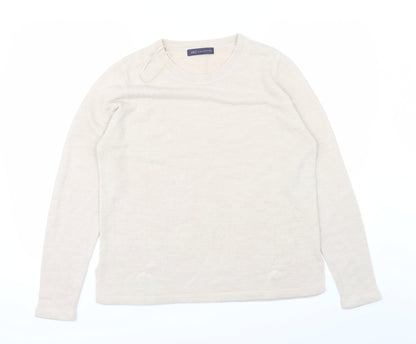 Womens UK Size 14 Marks and Spencer Beige Basic T-Shirt