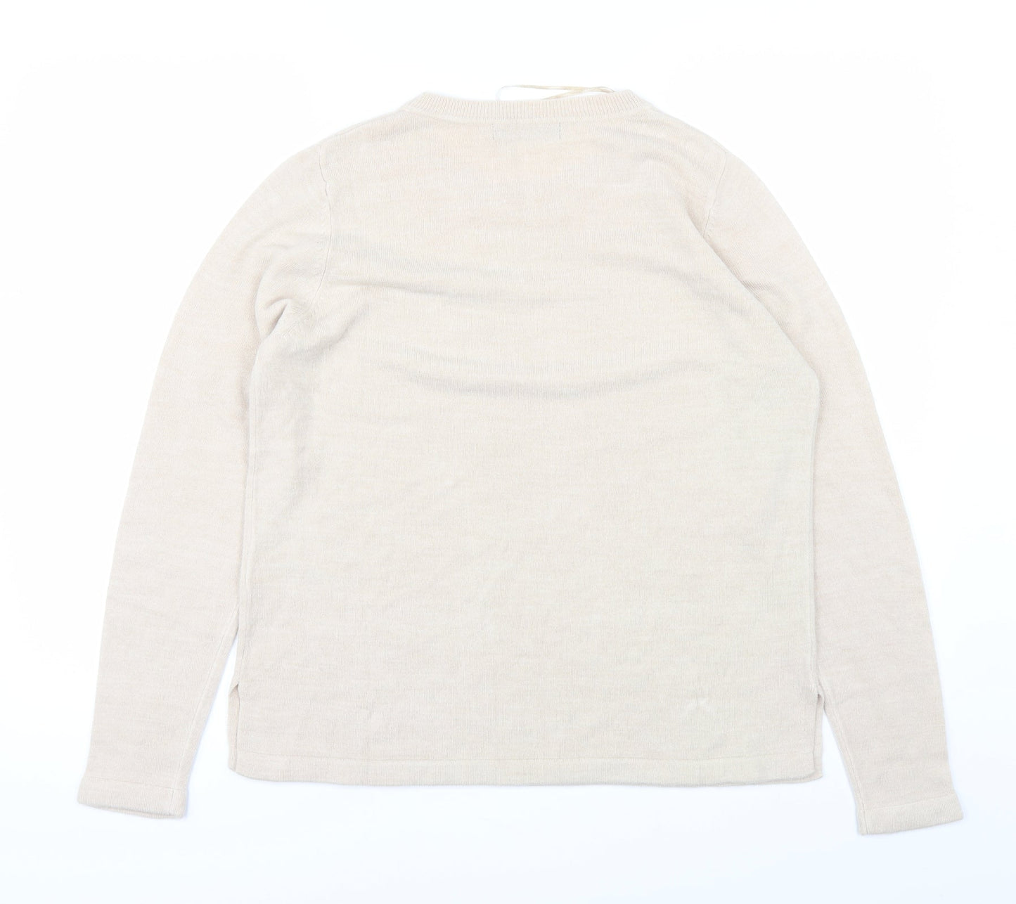 Womens UK Size 14 Marks and Spencer Beige Basic T-Shirt