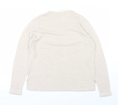 Womens UK Size 14 Marks and Spencer Beige Basic T-Shirt
