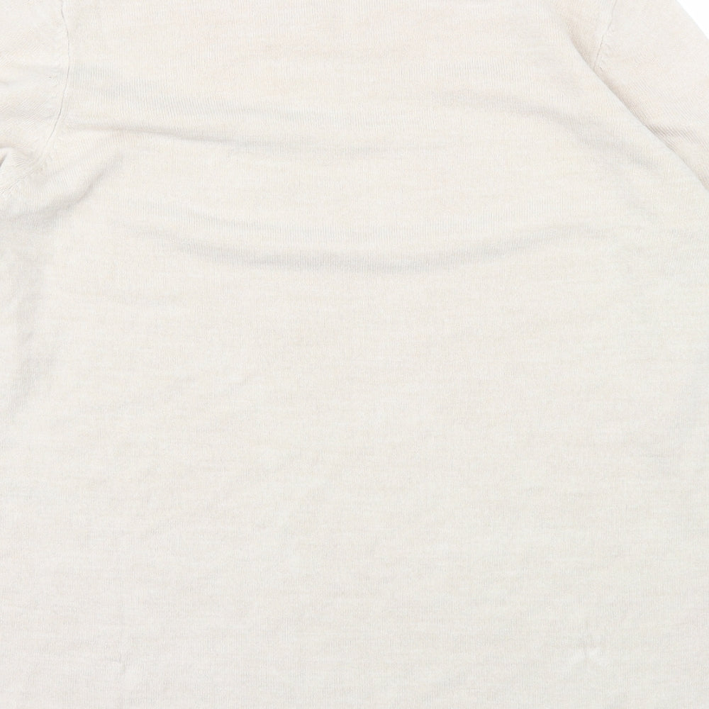 Womens UK Size 14 Marks and Spencer Beige Basic T-Shirt