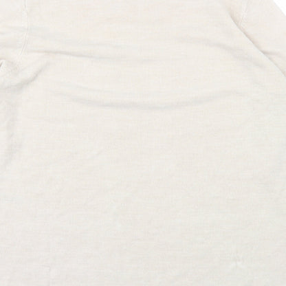 Womens UK Size 14 Marks and Spencer Beige Basic T-Shirt