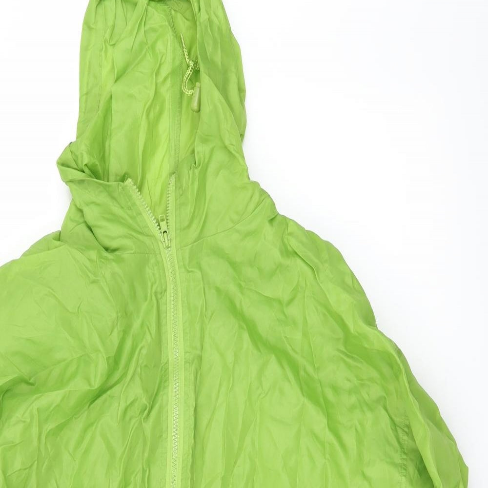 Mens UK Size XL Preworn Green Windbreaker Coat