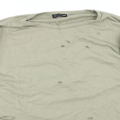 Womens UK Size 8 PRETTYLITTLETHING Green Basic T-Shirt