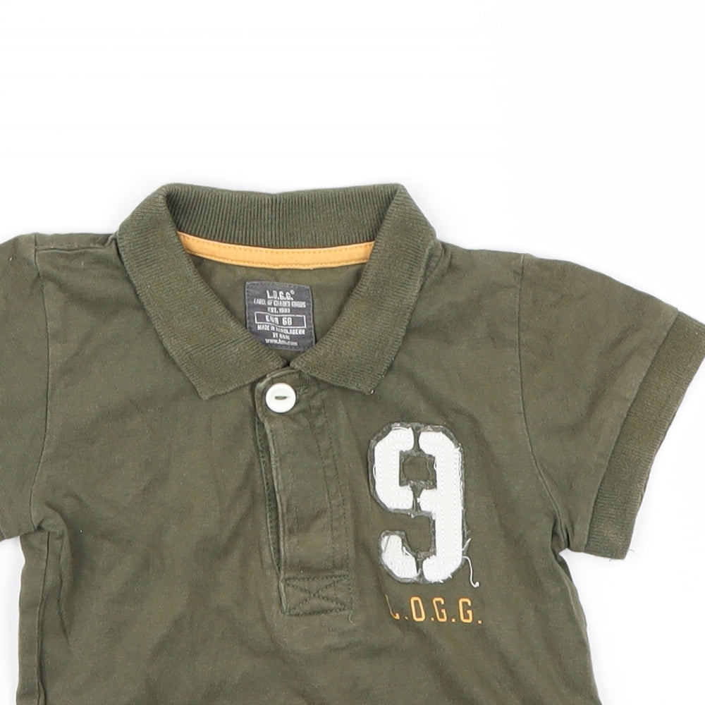 L.O.G.G Boys Green   Basic Dress Shirt Size 6-9 Months