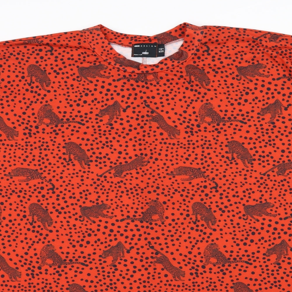 ASOS Womens Red Animal Print  Slip Dress  Size 10  - Relaxed