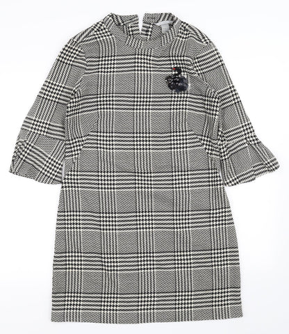 H&M Womens Black Gingham  Bodycon  Size 38
