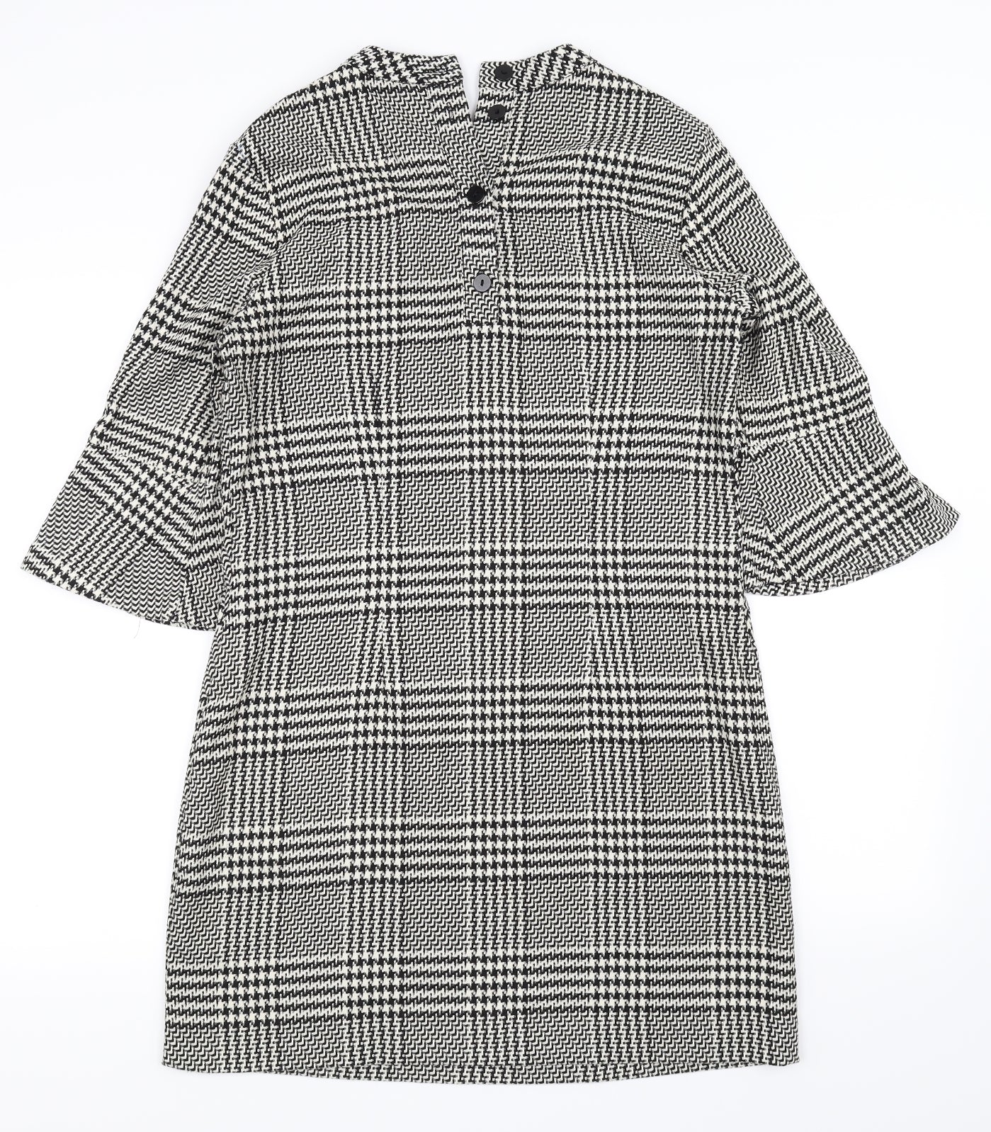H&M Womens Black Gingham  Bodycon  Size 38