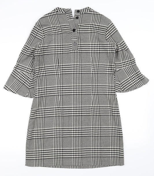 H&M Womens Black Gingham  Bodycon  Size 38