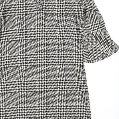 H&M Womens Black Gingham  Bodycon  Size 38