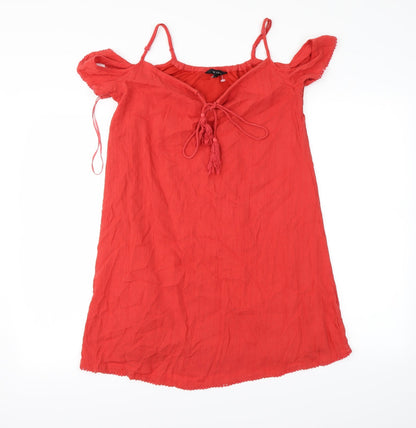 Womens UK Size 6 new look Red Basic Blouse