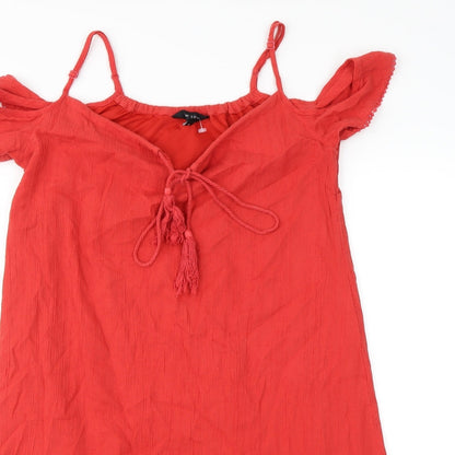 Womens UK Size 6 new look Red Basic Blouse
