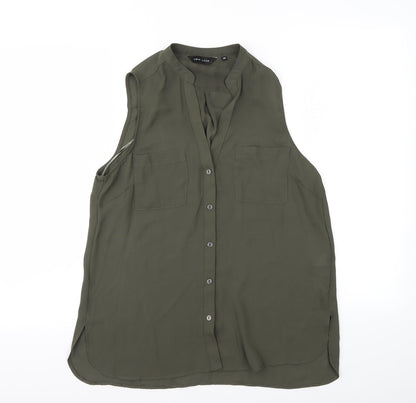 Womens UK Size 10 New Look Gold Basic Button-Up