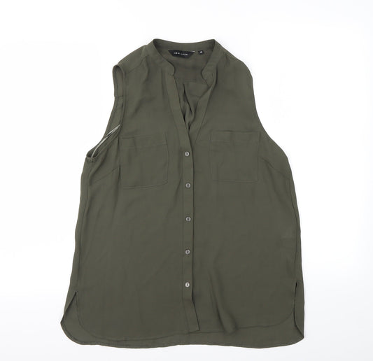 Womens UK Size 10 New Look Gold Basic Button-Up