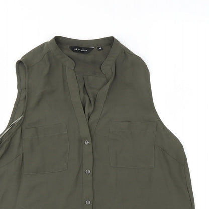 Womens UK Size 10 New Look Gold Basic Button-Up