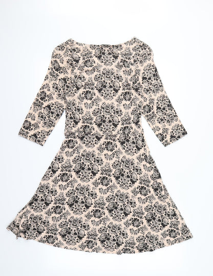 Primark Womens Beige Geometric  Fit & Flare  Size 12