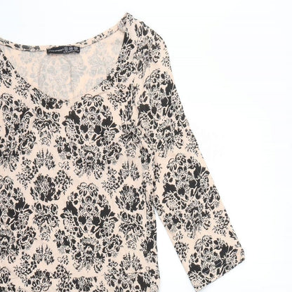 Primark Womens Beige Geometric  Fit & Flare  Size 12