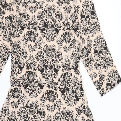 Primark Womens Beige Geometric  Fit & Flare  Size 12