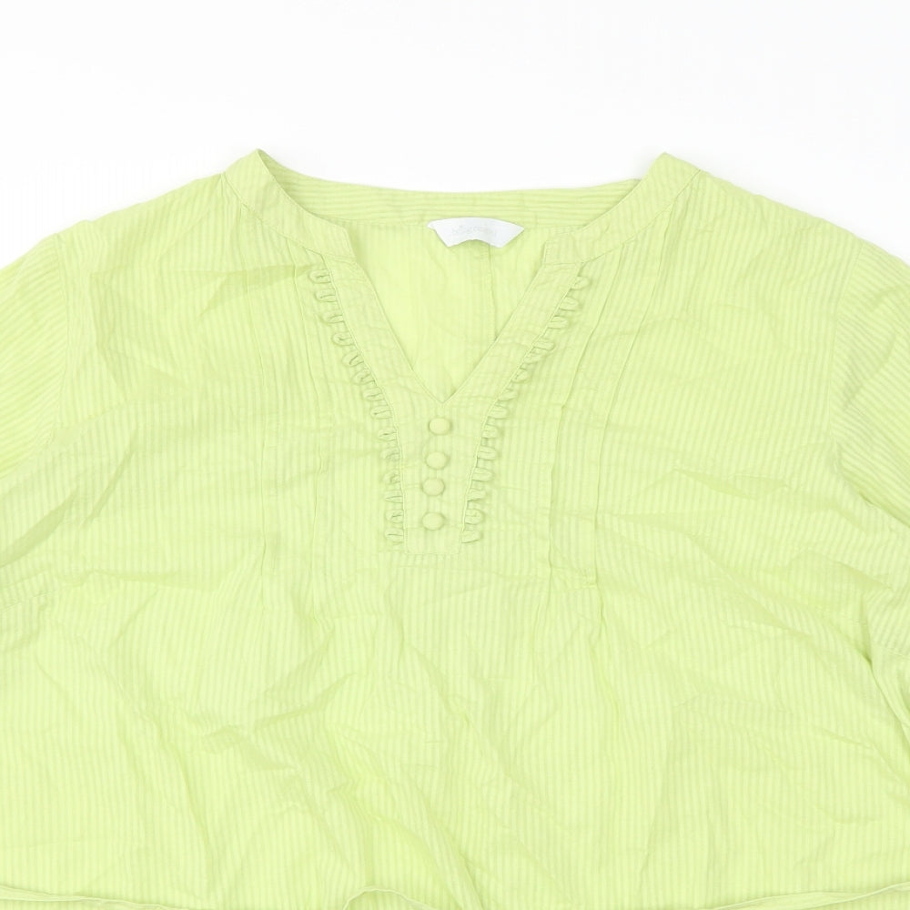 Womens UK Size M being casual Green Basic Blouse