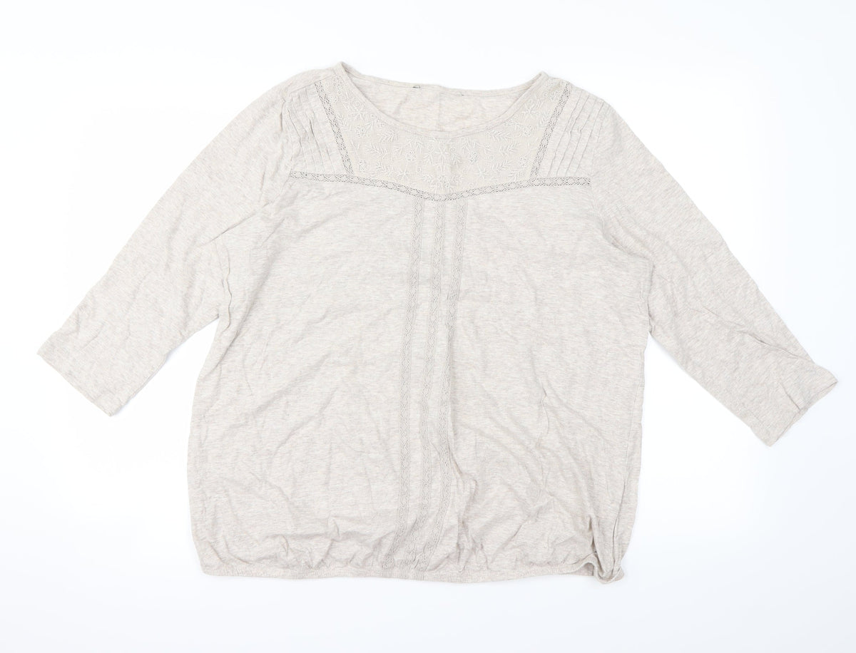 Womens Beige   Pullover Sweatshirt Size 18