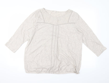 Womens Beige   Pullover Sweatshirt Size 18