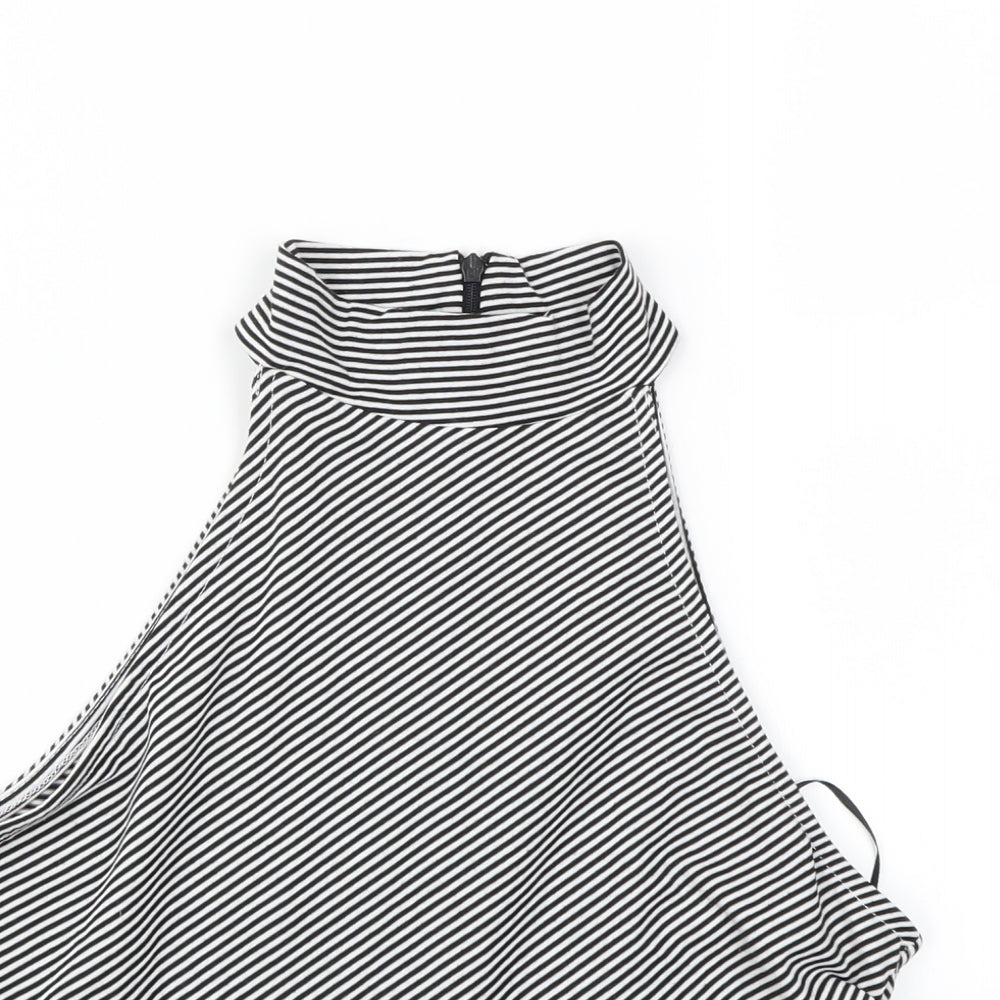 Lustre Womens Black Striped  Basic Tank Size 12