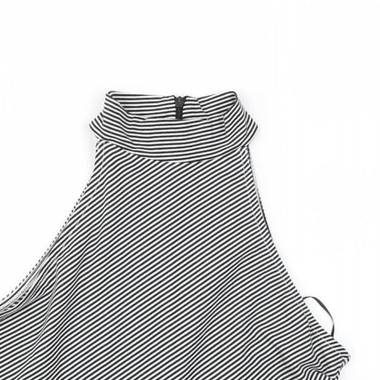 Lustre Womens Black Striped  Basic Tank Size 12