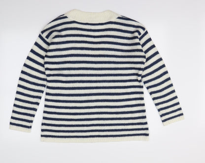 Dorothy Perkins Womens Blue Striped  Pullover Jumper Size 10