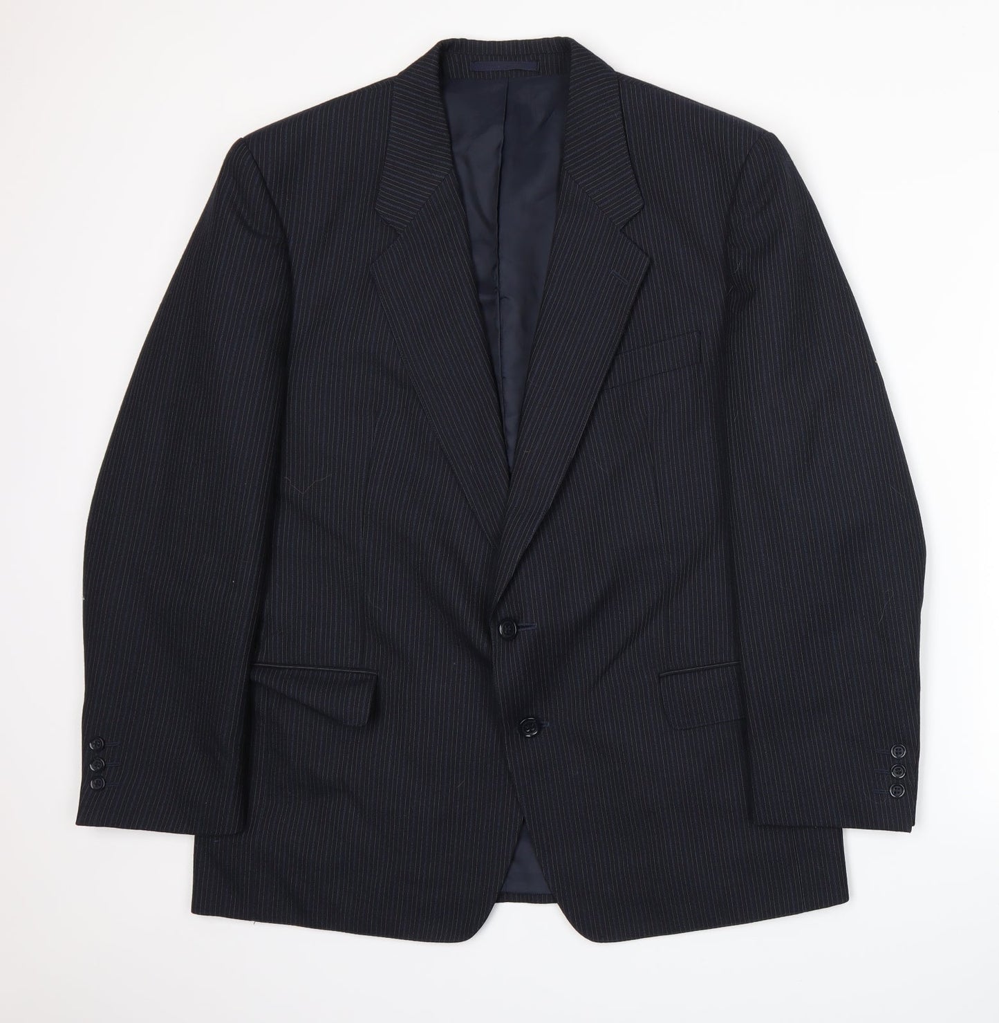 Club Member Mens Blue Striped  Jacket Suit Jacket Size XL