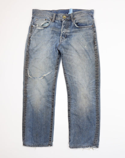 Womens UK Size 30 in H&M Regular Fit Straight Blue Jeans