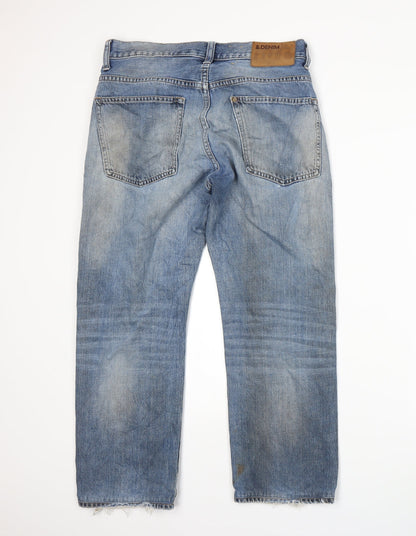 Womens UK Size 30 in H&M Regular Fit Straight Blue Jeans