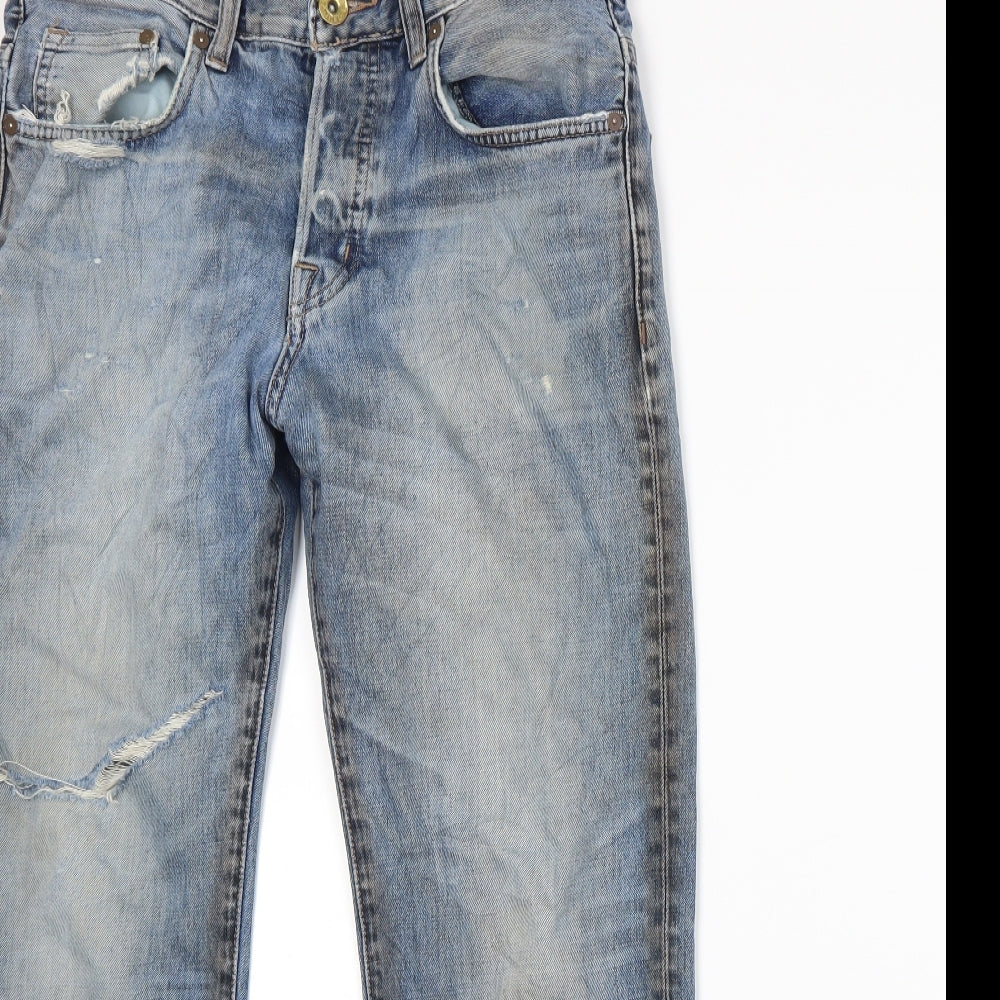 Womens UK Size 30 in H&M Regular Fit Straight Blue Jeans