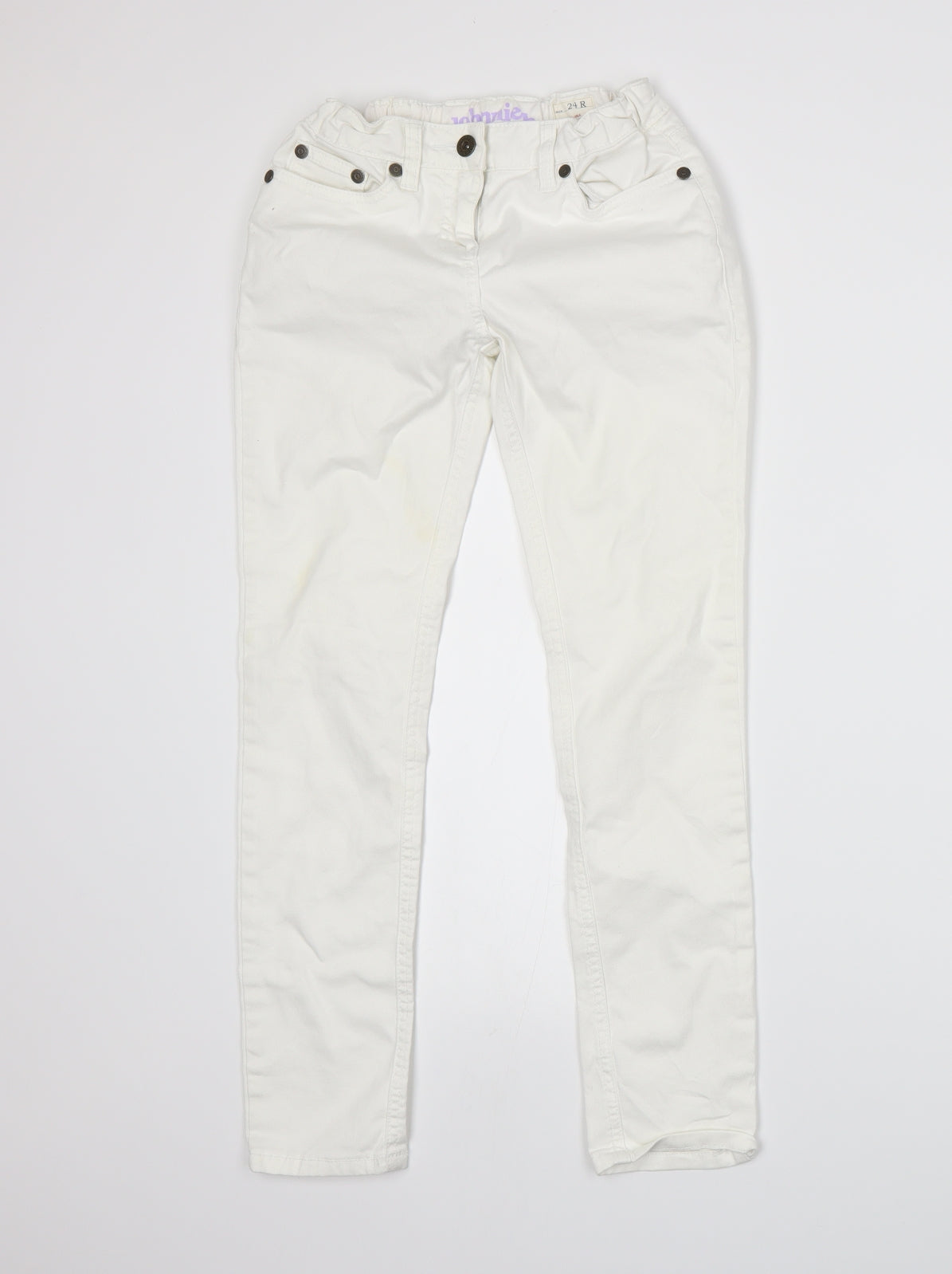 Womens UK Size 4 Johnnie B Regular Fit Skinny White Jeans