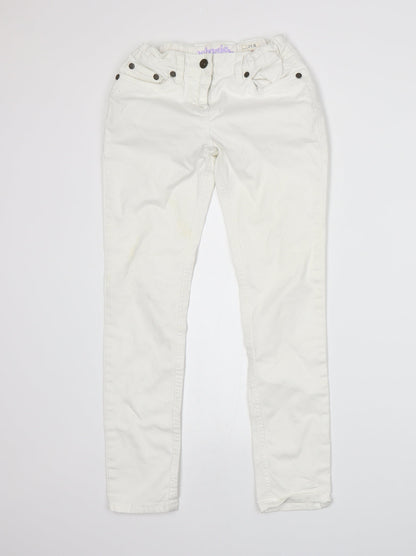 Womens UK Size 4 Johnnie B Regular Fit Skinny White Jeans