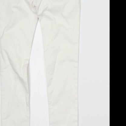 Womens UK Size 4 Johnnie B Regular Fit Skinny White Jeans