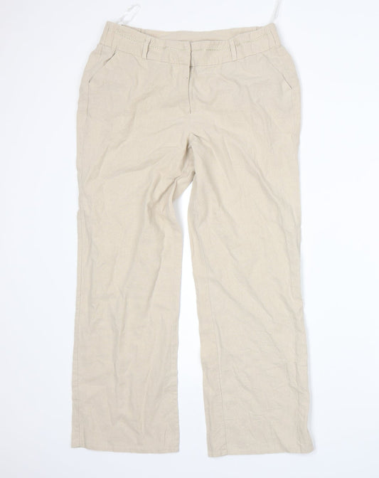 BM Womens Beige   Trousers  Size 12 L26 in