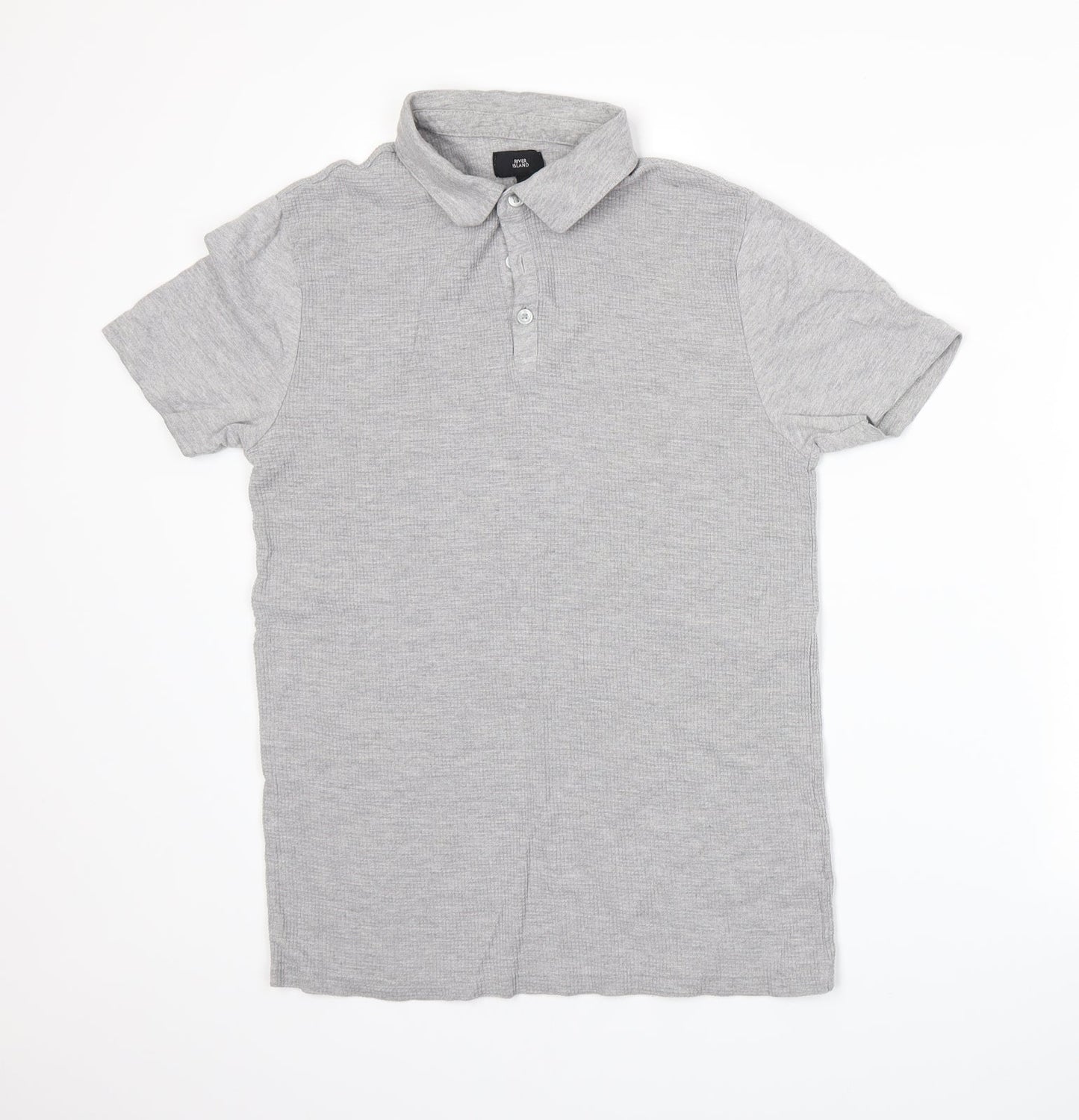 River Island Mens Grey    Polo Size M